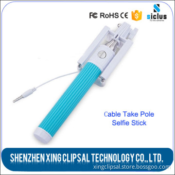 2016 wholesale shenzhen wired cable automated mini selfie stick monopod